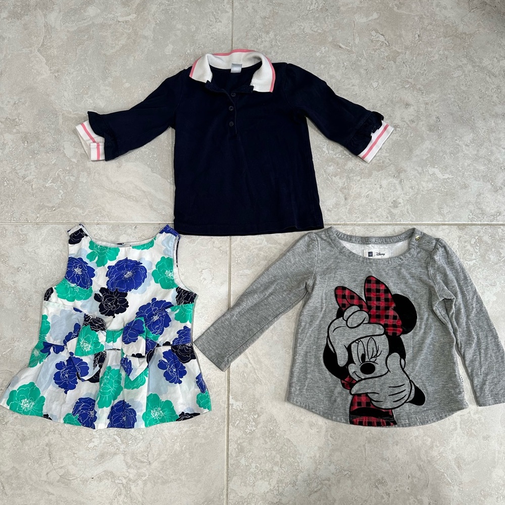 2 Janie and Jack top and 1 gap Mickey top girl 3T to 4T